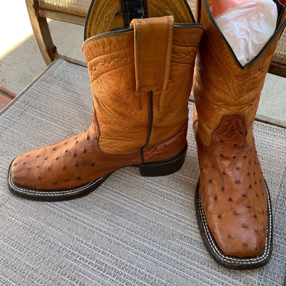 Real ostrich boots size 5 boys